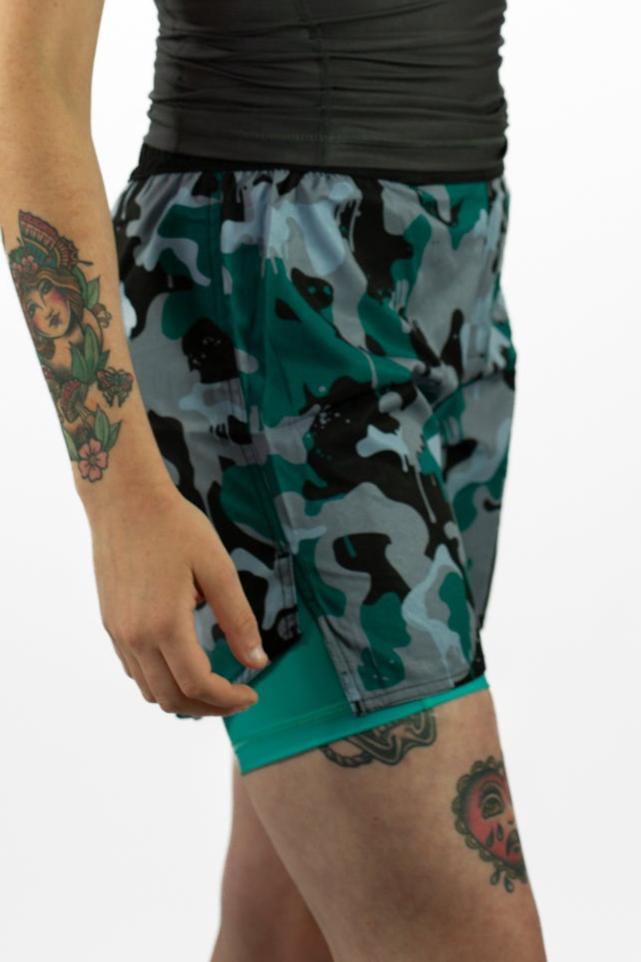 Green Camo Shorts - Unisex