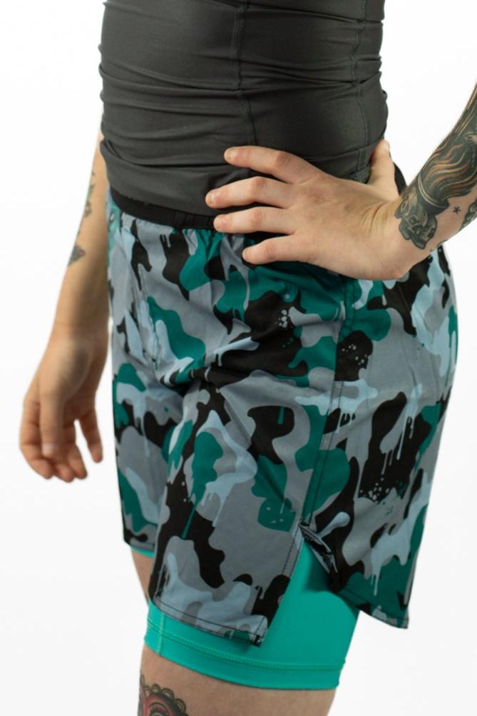 Green Camo Shorts - Unisex