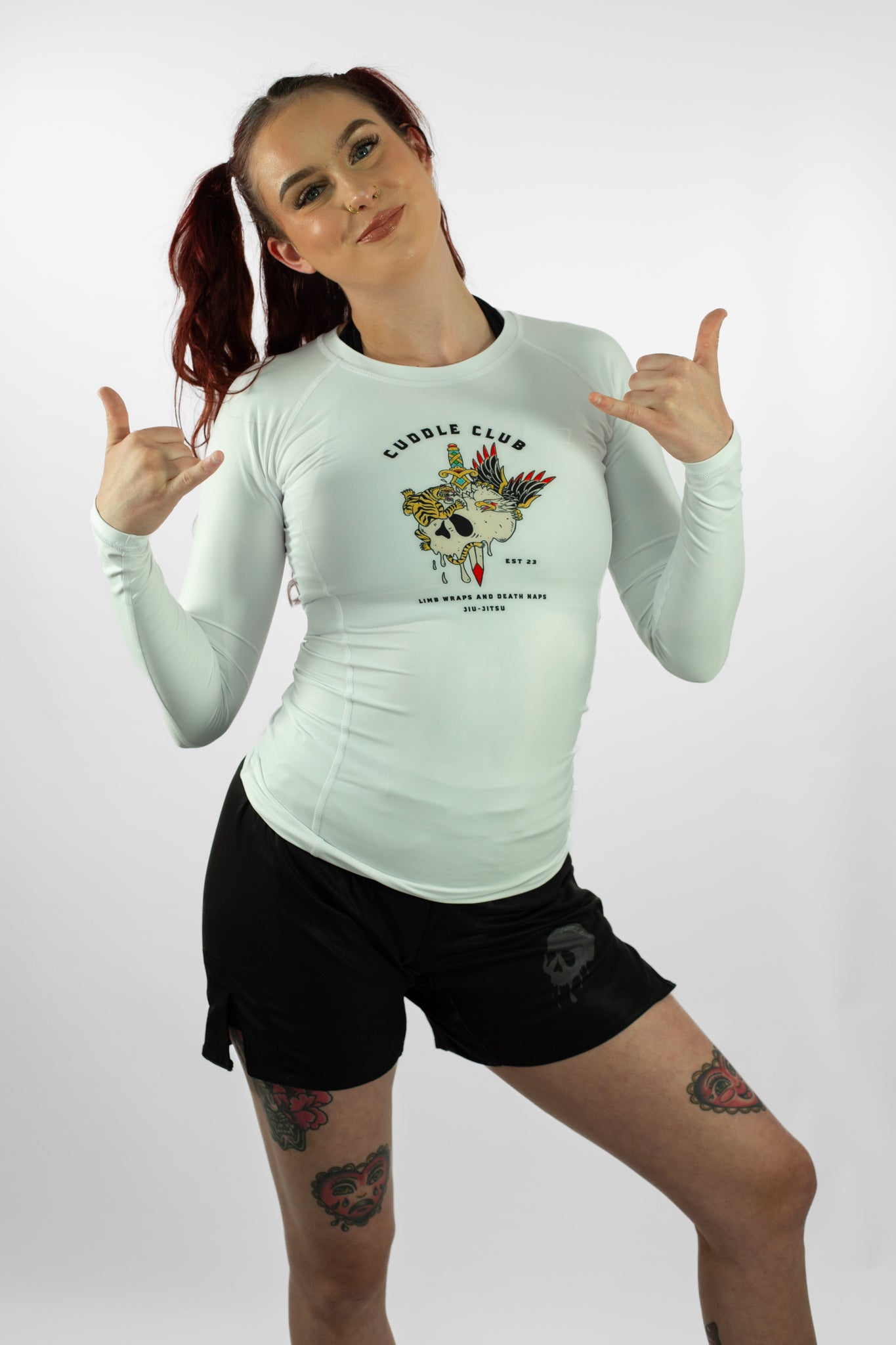 Savages - Female Long Sleeve Rash Guard -White