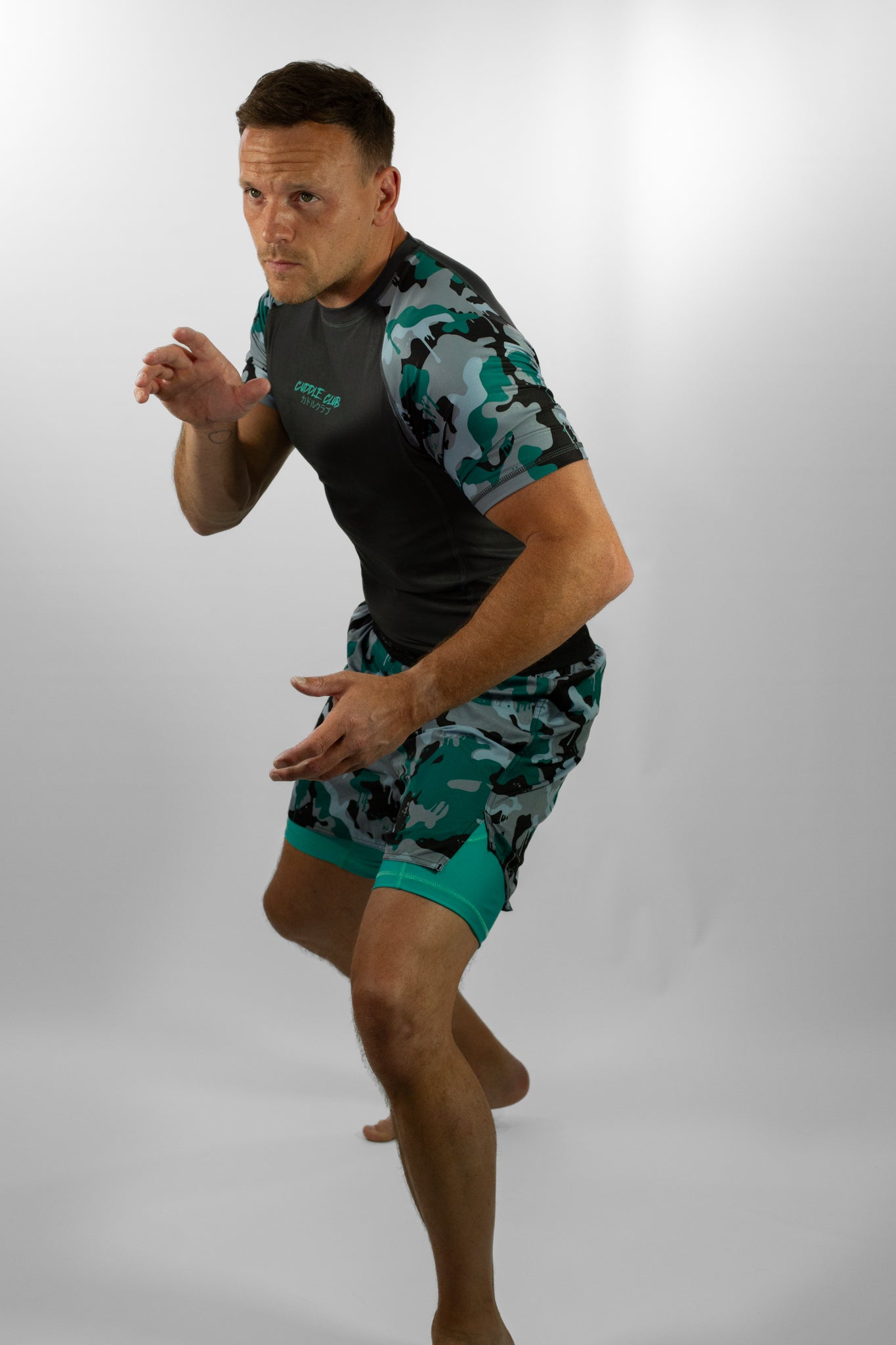 Green Camo - Short Sleeve Rash Guard