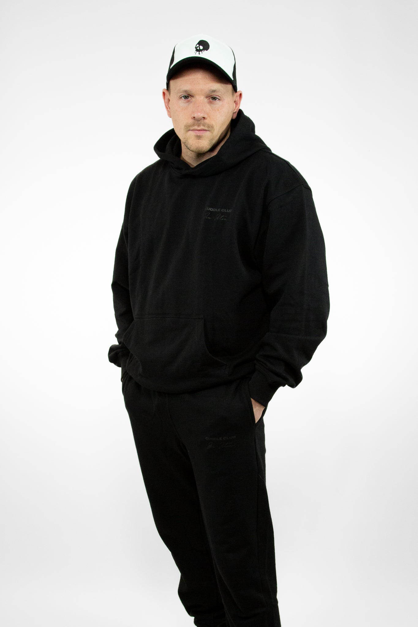 All Black 'Oversized Hoodie' Tracksuit - Unisex - £89.98