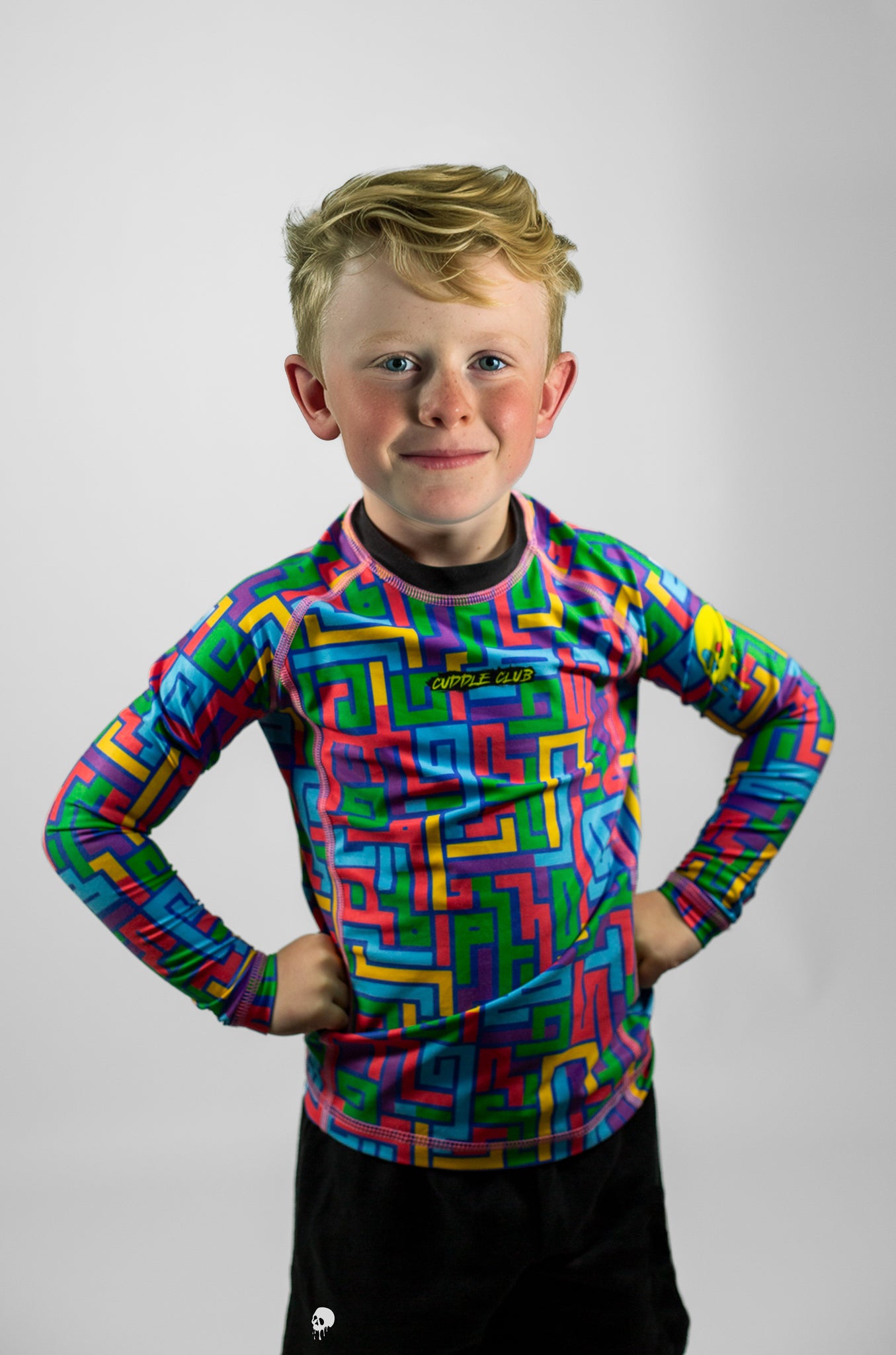 The Maze Long Sleeve Rash Guard | Kids BJJ Rash Guard UK – CUDDLE CLUB