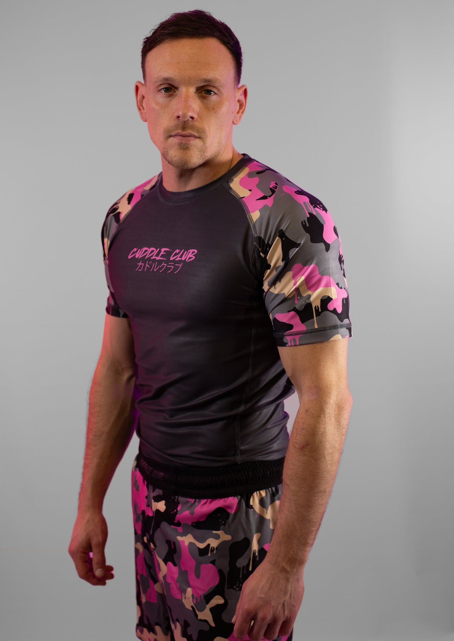 Pink Camo - Short Sleeve Rash Guard